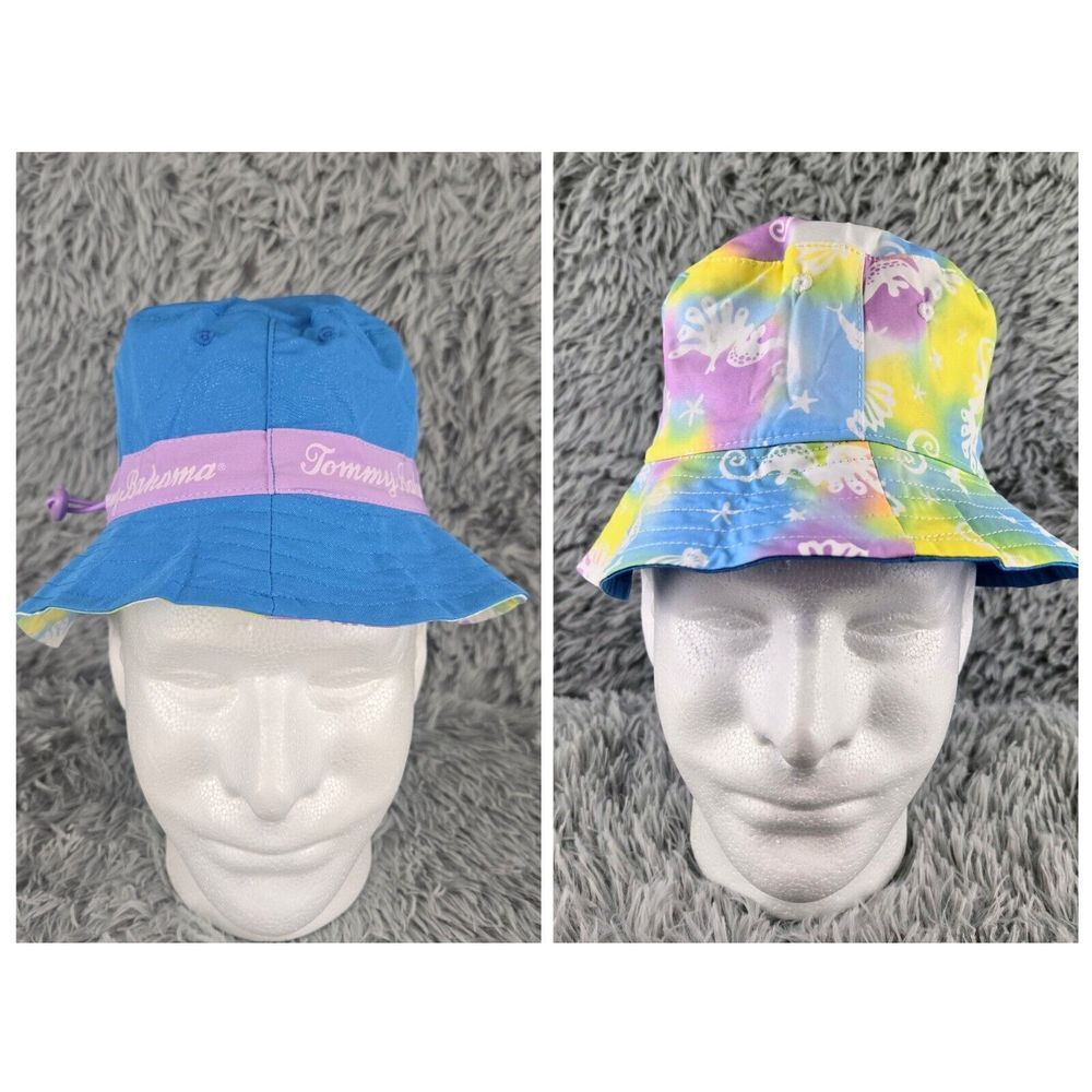 Tommy Bahama OSFM Youth Multicolor Reversable Seahorse‎ Bucket Hat